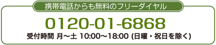 フリーダイヤル　0120-01-6868